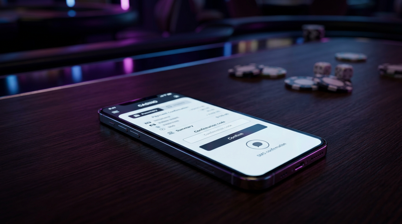 Smartfon z aplikacją kasynową i potwierdzeniem płatności SMS w 2026 roku